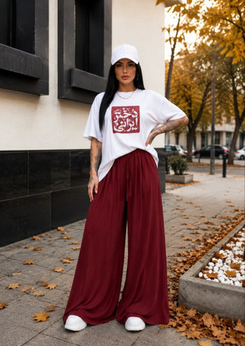 ست تیشرت باکسی و شلوار بگ زنانه دخترانه