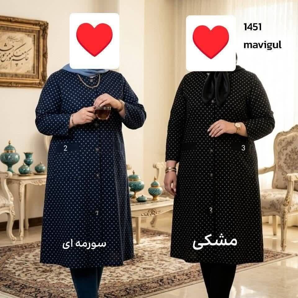 مانتو زنانه نخی بدون آبرفت سایز 62