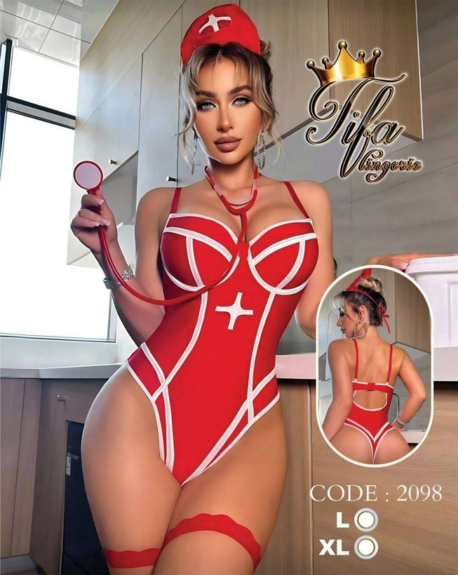بادی پرستاری قرمز زنانه دخترانه