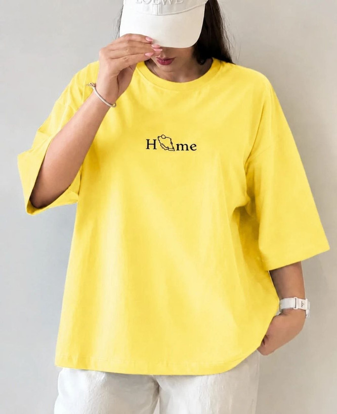 تیشرت باکسی زنانه و دخترانه طرح home