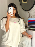 تیشرت باکسی زنانه و دخترانه طرح alo