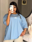 تیشرت باکسی زنانه و دخترانه طرح alo