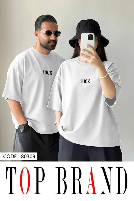 تیشرت باکسی زنانه و مردانه طرح luck