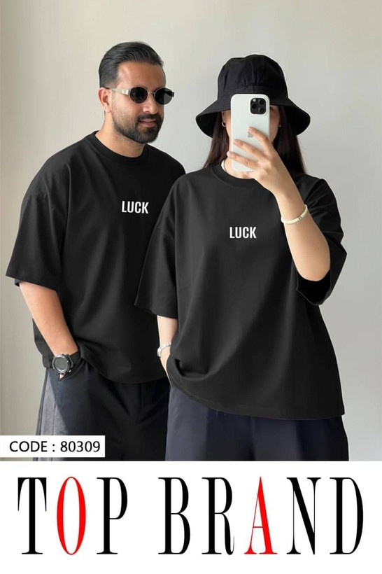 تیشرت باکسی زنانه و مردانه طرح luck