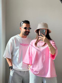 تیشرت باکسی زنانه و مردانه طرح سه خط