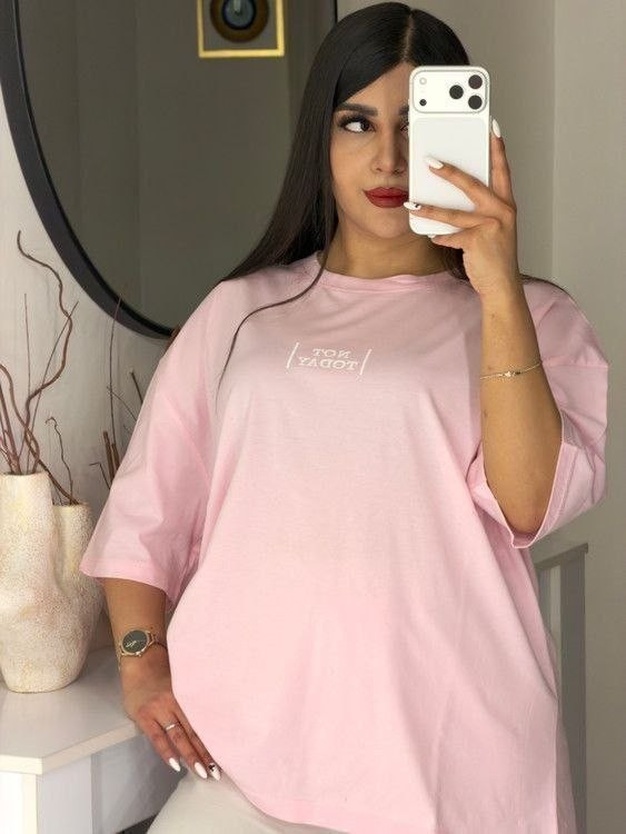 تیشرت باکسی زنانه و دخترانه طرح not tody