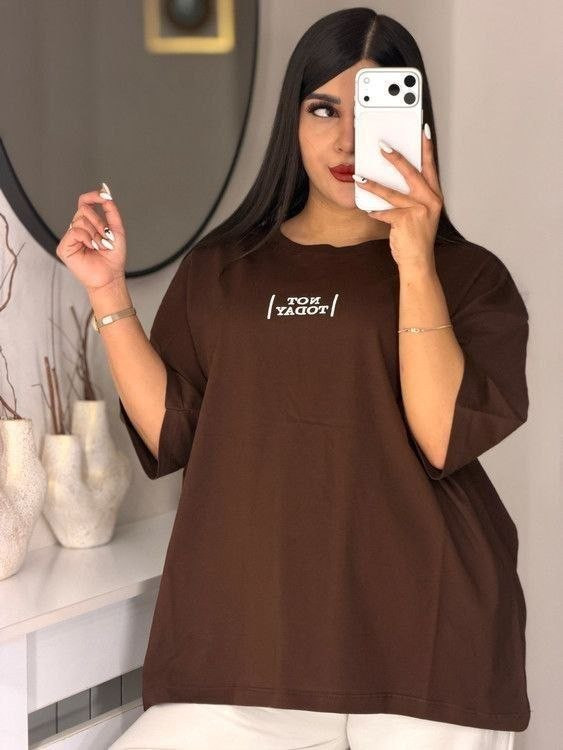 تیشرت باکسی زنانه و دخترانه طرح not tody