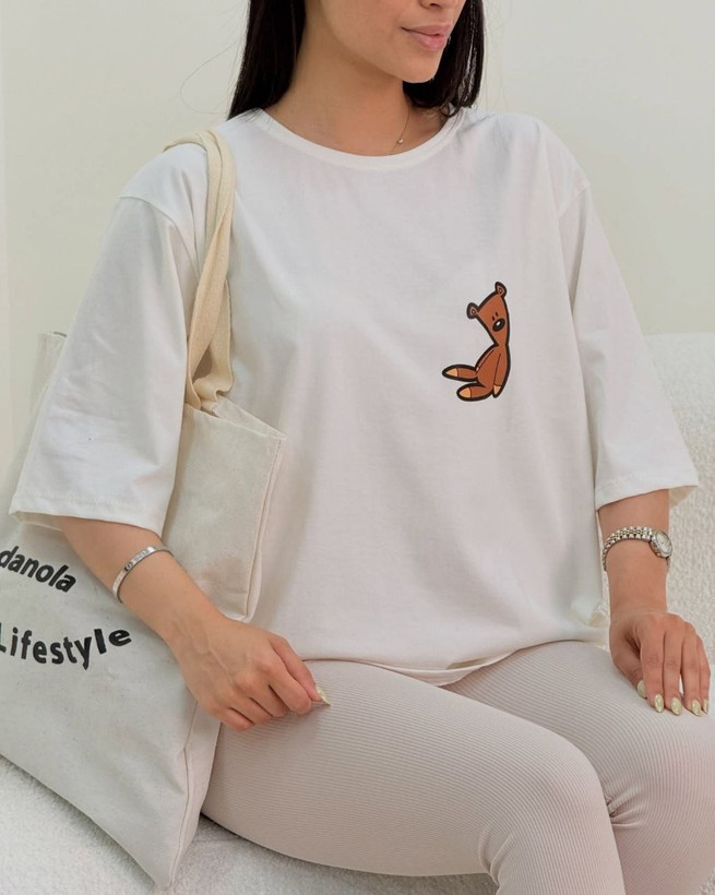 تیشرت باکسی زنانه و دخترانه طرح مستربین