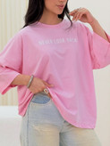 تیشرت باکسی زنانه و دخترانه طرح Never