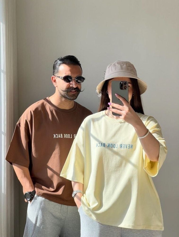 تیشرت باکسی زنانه و دخترانه طرح Never