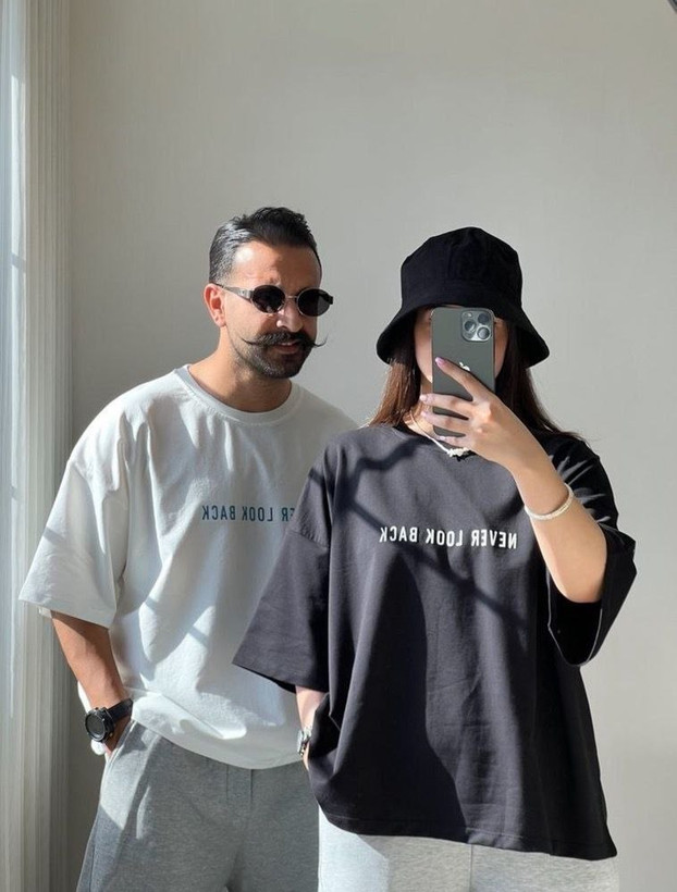 تیشرت باکسی زنانه و دخترانه طرح Never