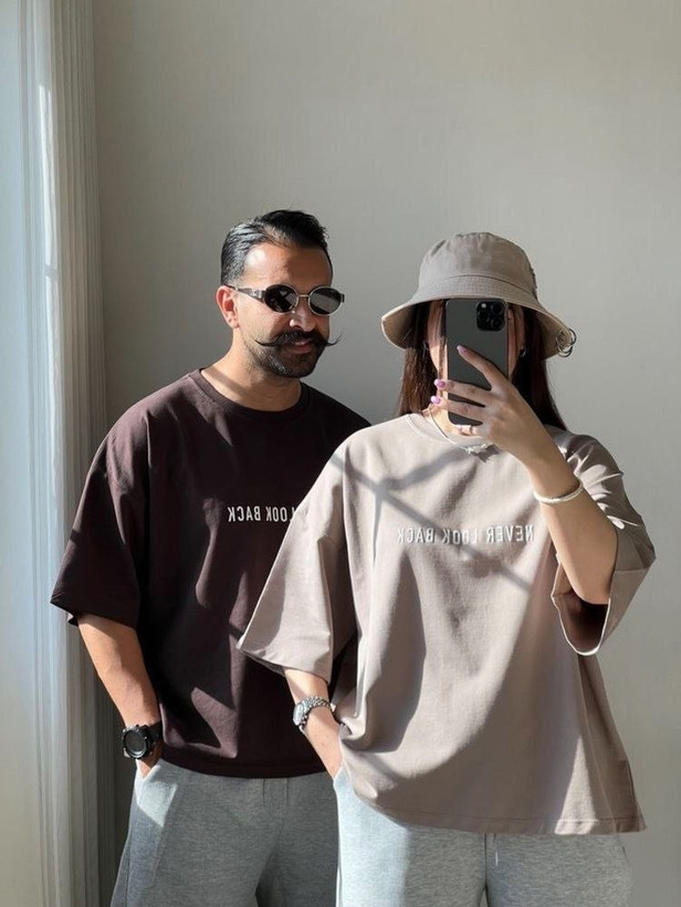 تیشرت باکسی زنانه و دخترانه طرح Never