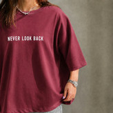 تیشرت باکسی زنانه و دخترانه طرح Never