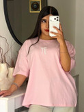 تیشرت باکسی زنانه و دخترانه طرح پاپیون