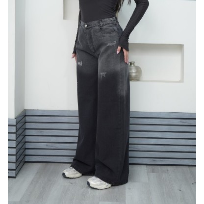 شلوار بگ جین زنانه سایز 38 تا52 قد 105