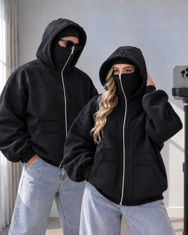 سویشرت نینجایی زنانه مردانه جلو بسته