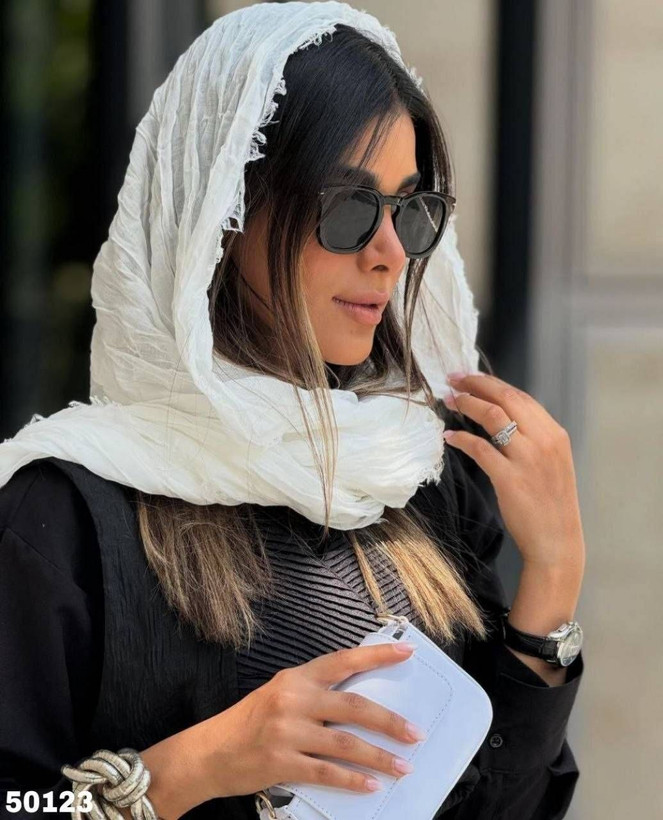 شال چروک دور ریش نخ حریر