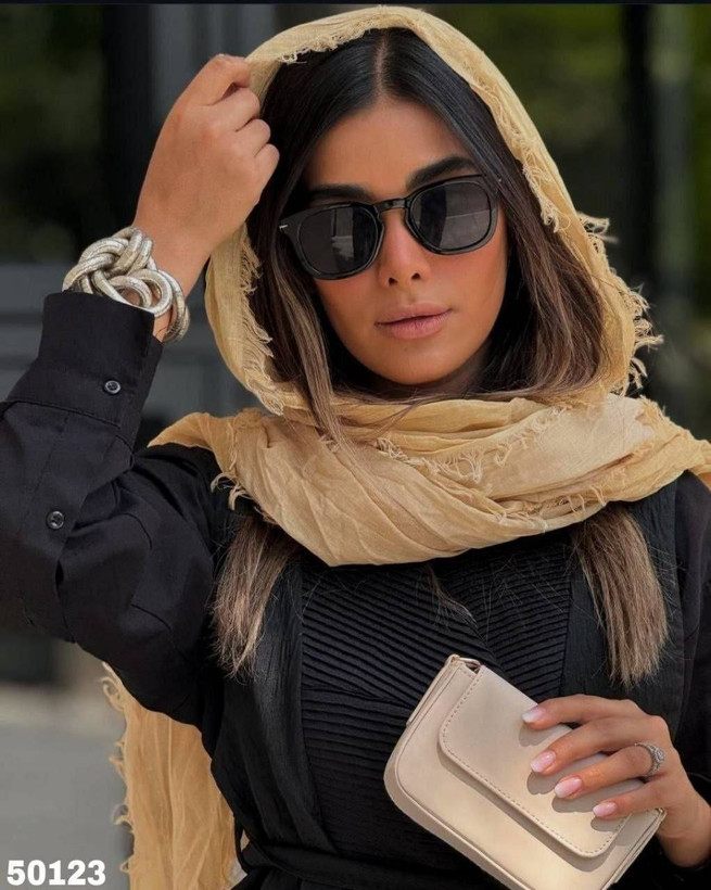 شال چروک دور ریش نخ حریر