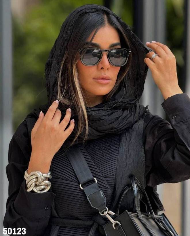 شال چروک دور ریش نخ حریر