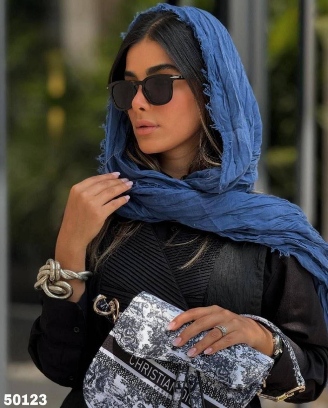 شال چروک دور ریش نخ حریر