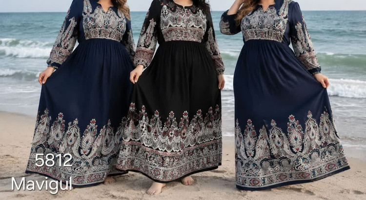 پیراهن بلند زنانه دخترانه تمام نخ فری تا ۶۲