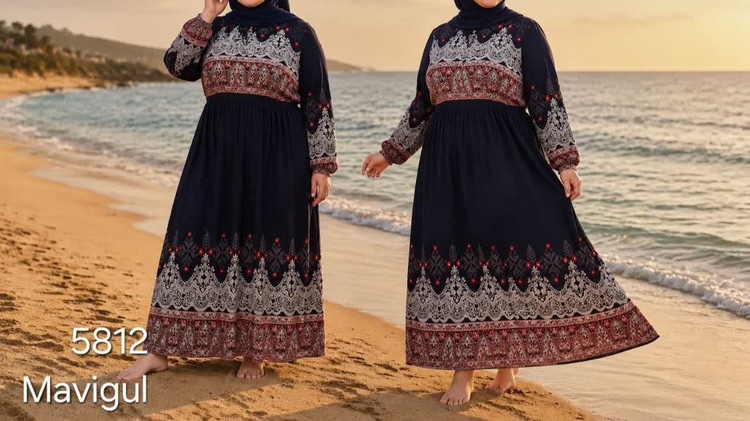 پیراهن بلند زنانه دخترانه تمام نخ فری تا ۶۲